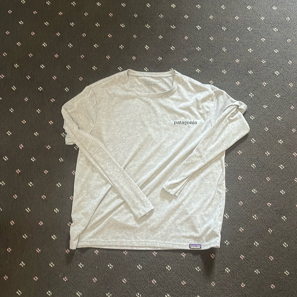 Patagonia light grey long sleeve tee. Size Large